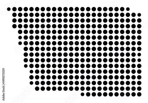 Symbol Map Of the County Harris (Georgia, US) showing the County with a few black dots