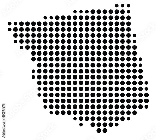 Symbol Map Of the County Jones (Georgia, US) showing the County with a few black dots