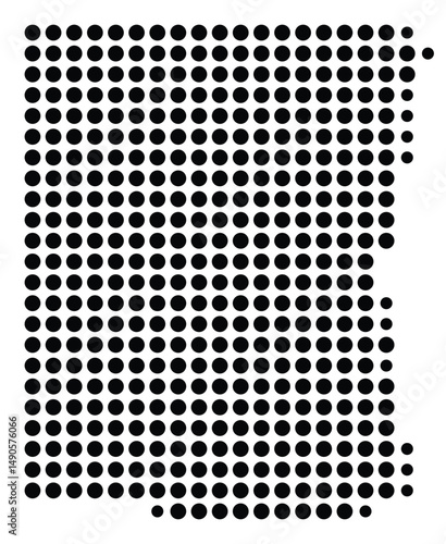 Symbol Map Of the County Meriwether (Georgia, US) showing the County with a few black dots