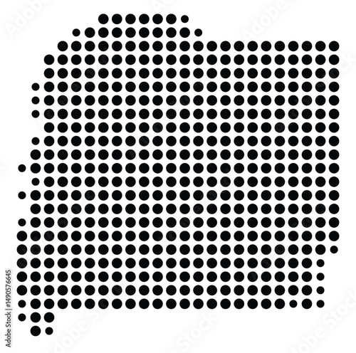 Symbol Map Of the County Pike (Georgia, US) showing the County with a few black dots