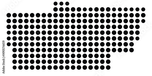 Symbol Map Of the County Polk (Georgia, US) showing the County with a few black dots