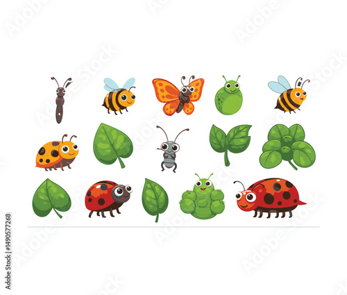 Happy insect arrangement showcasing intricate details and lush green foliage