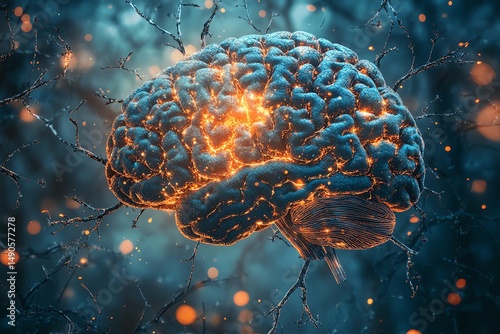 Alzheimers disease Concept as a human brain damage fragmented losing neurological and cognitive function as memory loss due to aging and neurodegeneration