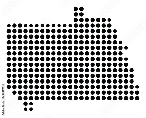 Symbol Map Of the County Sumter (Georgia, US) showing the County with a few black dots