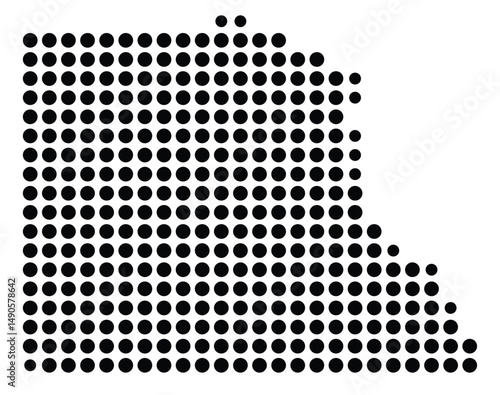 Symbol Map Of the County Wilcox (Georgia, US) showing the County with a few black dots