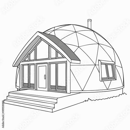 Modern geodesic dome house architectural design