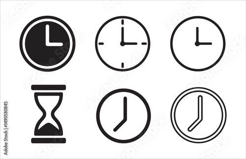 Time and clock icons set, stopwatch, timer, , time management concept, fast stopwatch line icon, Victor illustrations  Eps 10.