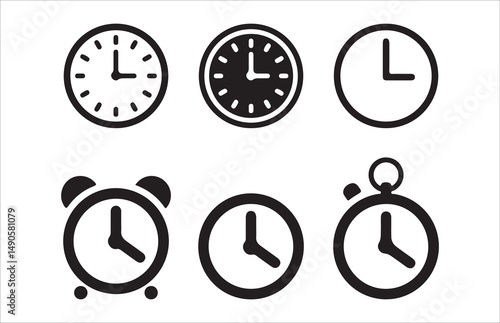 Time and clock icons set, stopwatch, timer, , time management concept, fast stopwatch line icon, Victor illustrations  Eps 10.
