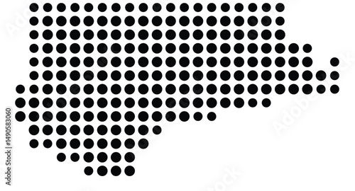 Symbol Map Of the County Clearwater (Idaho, US) showing the County with a few black dots