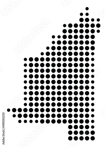 Symbol Map Of the County Elmore (Idaho, US) showing the County with a few black dots