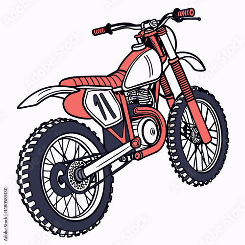 Vintage motocross dirt bike illustration design