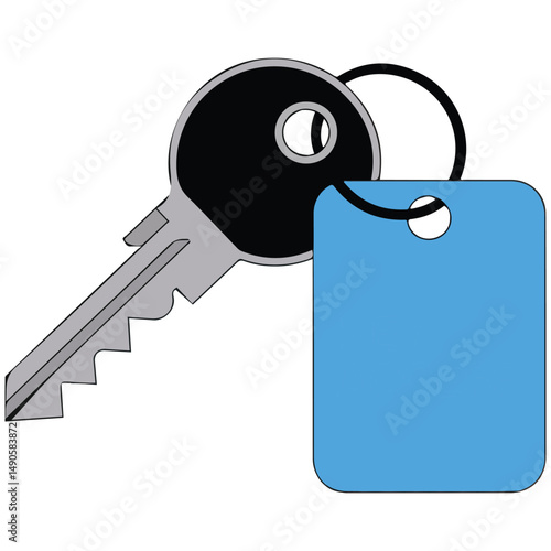 Door key flat icon isolated vector illustration on white background