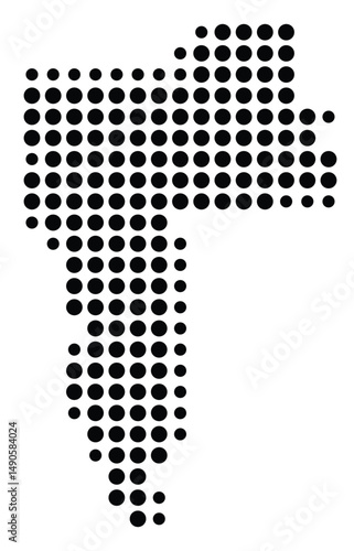Symbol Map Of the County Nez Perce (Idaho, US) showing the County with a few black dots