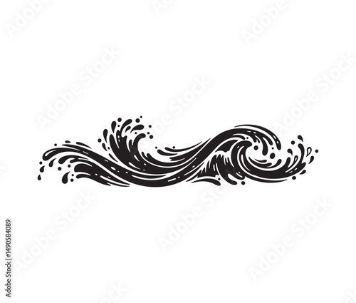 Unique nature artwork portraying a peaceful island retreat in clear pristine waters