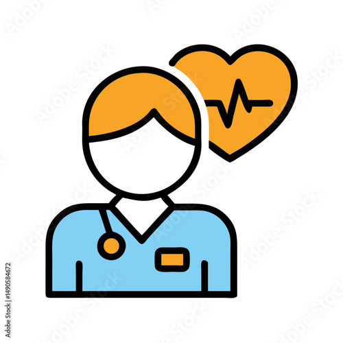 Healthcare Professional Stethoscope Heart Icon