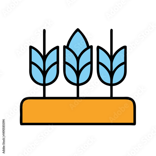 Blue Leaves and Orange Bar Stock Icon