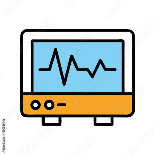 Medical Monitor Icon for Healthcare Apps and Websites
