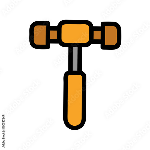 Stylized Gavel Vector Icon on Black Background