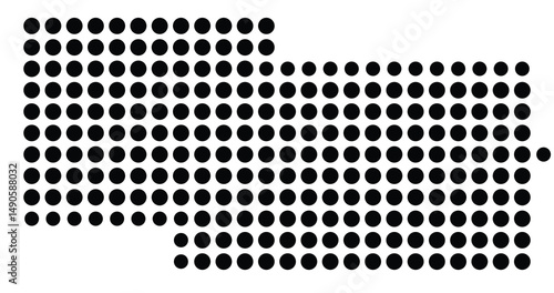 Symbol Map Of the County Marshall (Illinois, US) showing the County with a few black dots