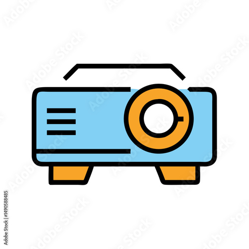Blue and Orange Projector Vector Icon