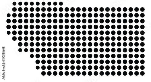 Symbol Map Of the County Mercer (Illinois, US) showing the County with a few black dots