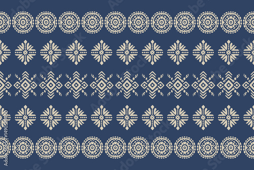Ethnic Ikat pattern Shibori print with stripes and chevron. Abstract ethnic Navajo seamless line art stripes set. Ornamental lace vector borders.