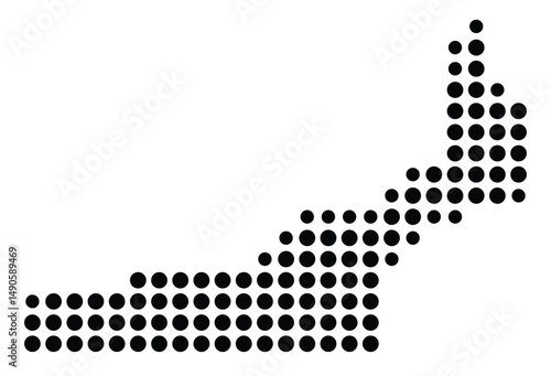 Symbol Map Of the County Rock Island (Illinois, US) showing the County with a few black dots
