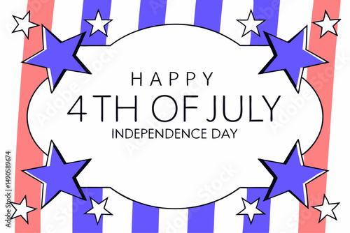 American themed design with blue stars and red and white striped background perfect for patriotic campaigns national holiday content or festive digital projects