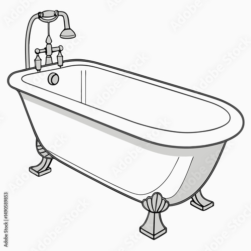 Elegant clawfoot bathtub with vintage faucet