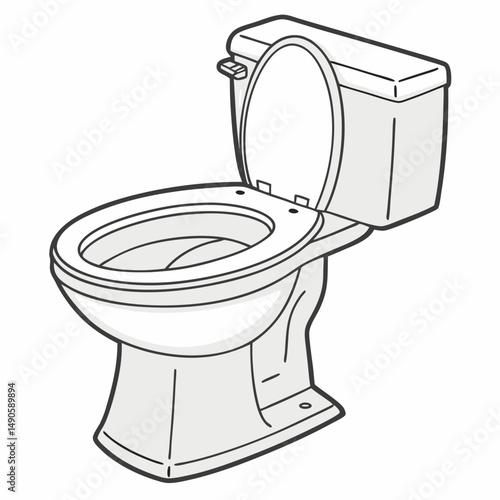 Clean modern toilet bathroom fixture illustration
