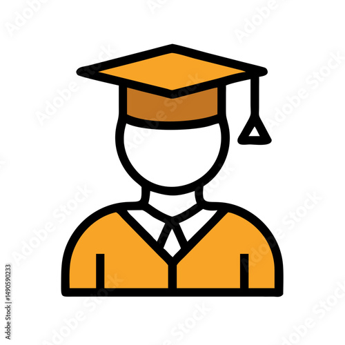 Graduation Cap and Gown Icon for Education and Success
