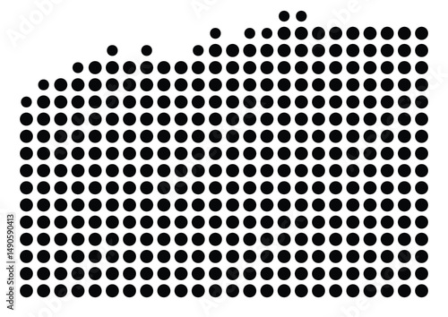Symbol Map Of the County Washington (Illinois, US) showing the County with a few black dots