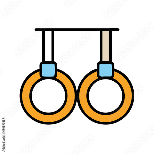 Orange Handcuffs Vector Icon on Black Background