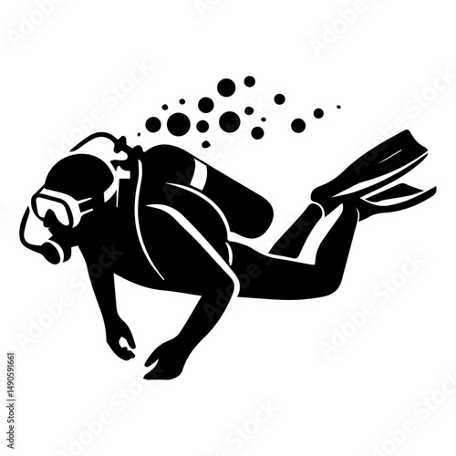 Diving silhouette vector 