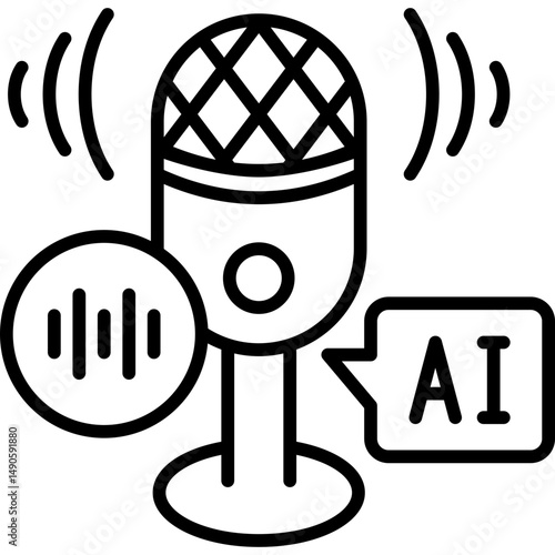Voice Assistant  Line Icon