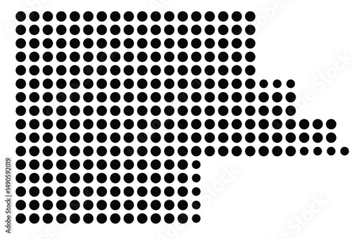 Symbol Map Of the County Fulton (Indiana, US) showing the County with a few black dots