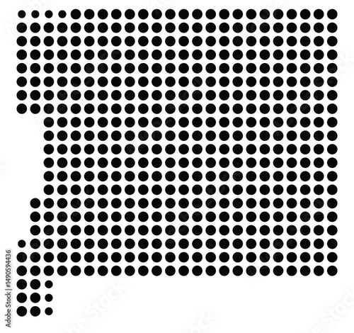 Symbol Map Of the County St. Joseph (Indiana, US) showing the County with a few black dots
