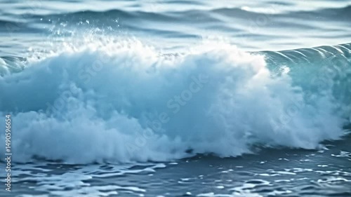 texture is characterized by a palpable sense of movement, from the slow, rolling waves to the delicate spray.