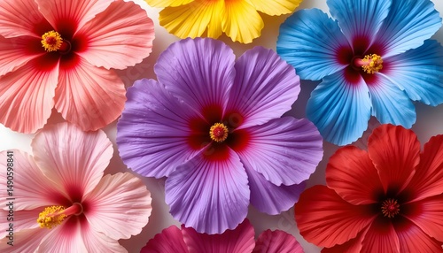 Wallpaper Mural Vibrant Hibiscus Blooms A Colorful Floral Arrangement Torontodigital.ca