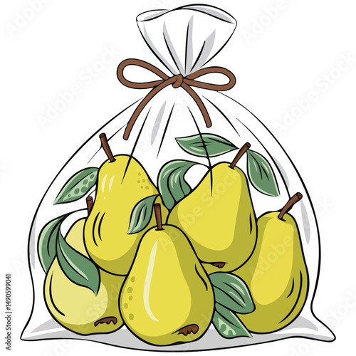 Eco friendly produce shopping bag isolated vector illustration