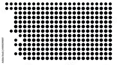 Symbol Map Of the County Pottawattamie (Iowa, US) showing the County with a few black dots