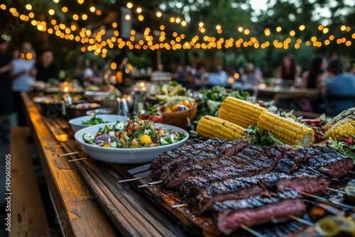 Delicious Grilled Food at an Outdoor Summer Party