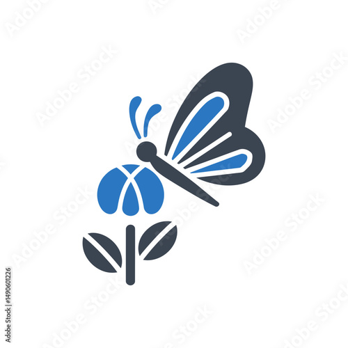 Butterfly Flower Visit Icon