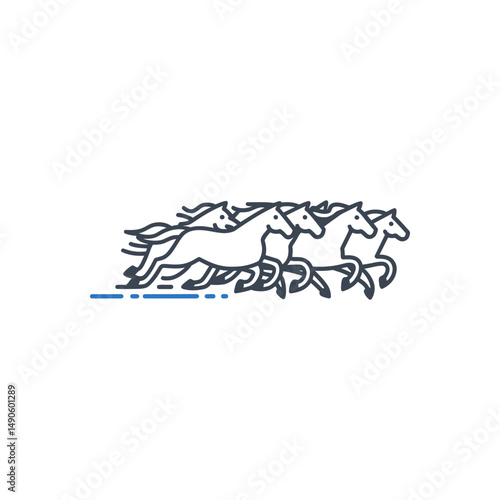 Running Horses Herd Icon