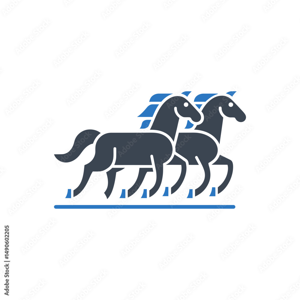 Fototapeta premium Racing Horses Icon