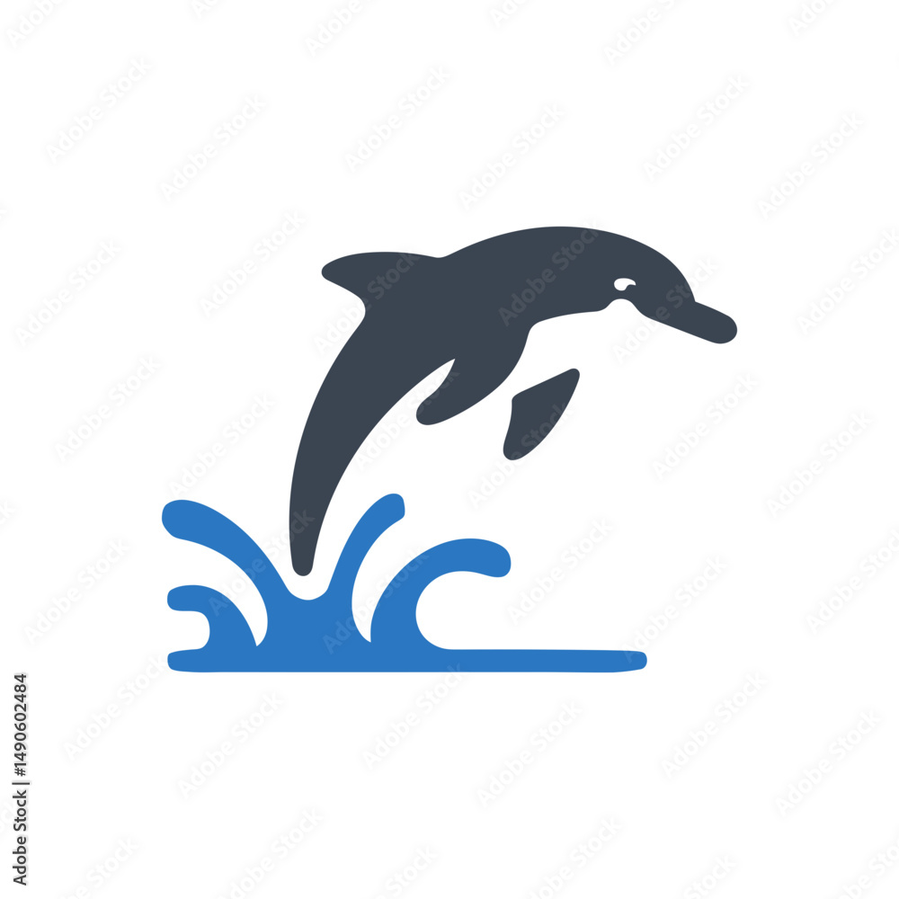 Swimming Dolphin Icon Swimming Dolphin Icon