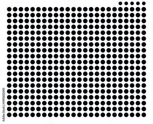 Symbol Map Of the County Cloud (Kansas, US) showing the County with a few black dots