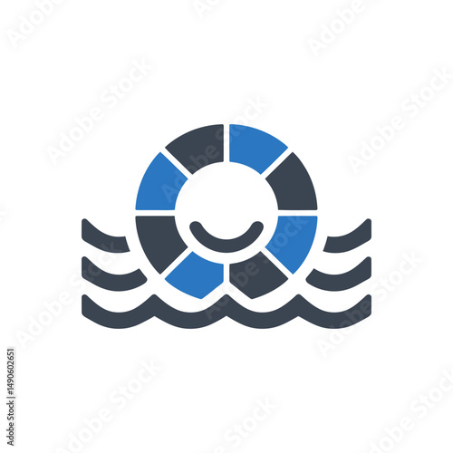 Lifebuoy Wave Safety Icon
