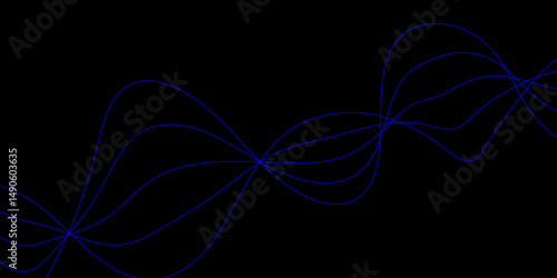 Abstract blue background with a glowing abstract waves. Abstract wave element for design. Digital frequency track equalizer, Futuristic background design. Long exposure, Light painting photography.
