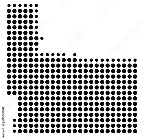 Symbol Map Of the County Geary (Kansas, US) showing the County with a few black dots